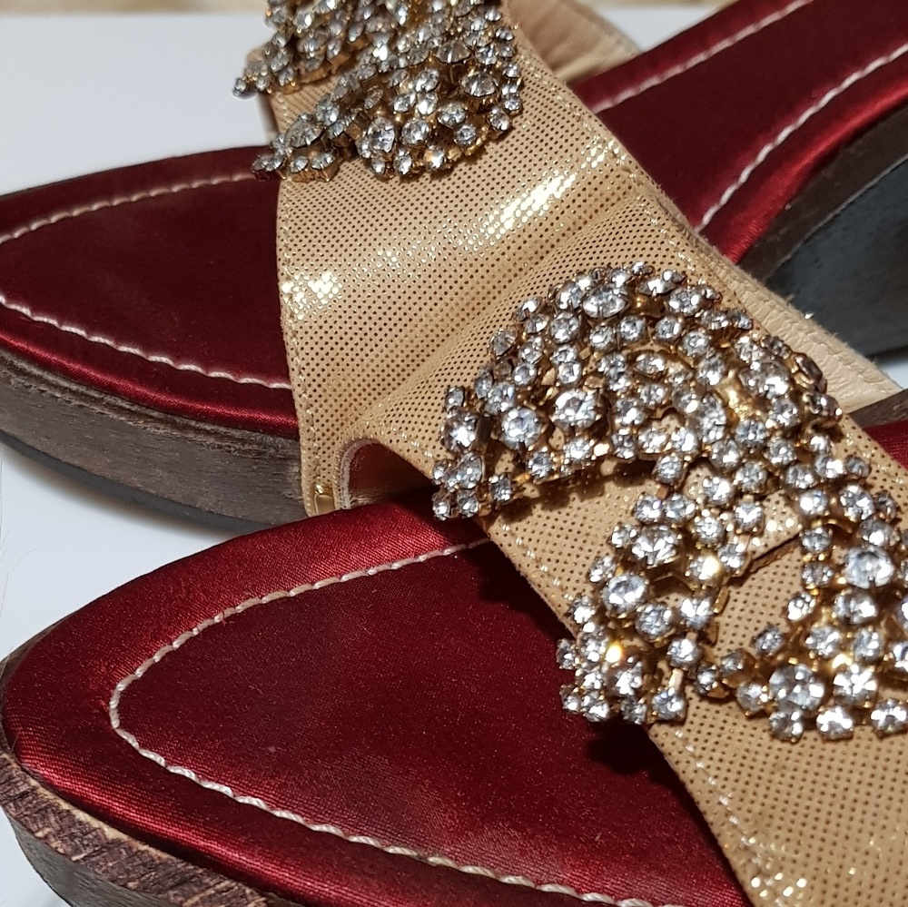 🔖BONIA BEJEWELED CLOGS VINTAGE, EUC